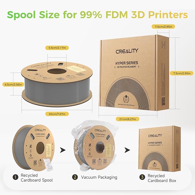 Official Creality Hyper PLA Filament Bundle, Up to 600mm/s High Speed 3D Printer Filament PLA, No-Tangling Stronger Toughness Fit Most 3D Printers - Image 7