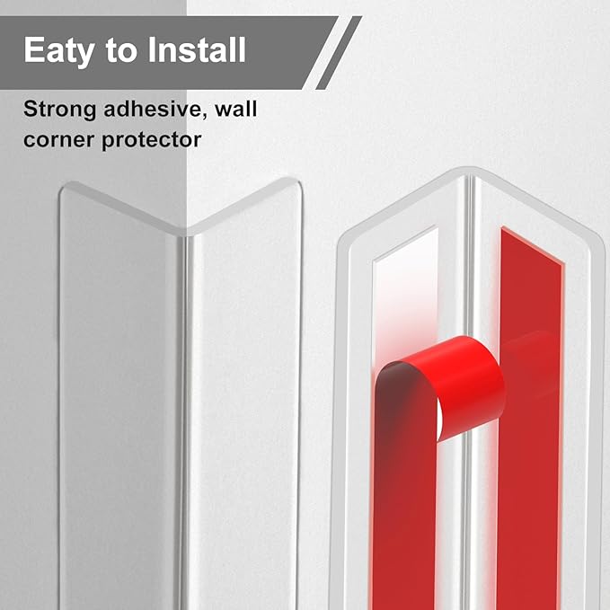 Wall Corner Protector, Clear Self-Adhesive Corner Guards, Edge Protector for Baby, Furniture, Door, Tables, Easy to Install (4cmx90cm/1.57inx35.43in) - Image 5