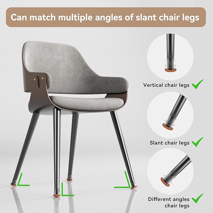 24PCS Extra Small Chair Leg Floor Protectors for Hardwood Floors, Furniture Sliders for Chair Legs, 360°Felt Pad Bottom Wrapped Thickening Furniture Pads Cap Covers to Scratch and Reduce Noise - Image 5