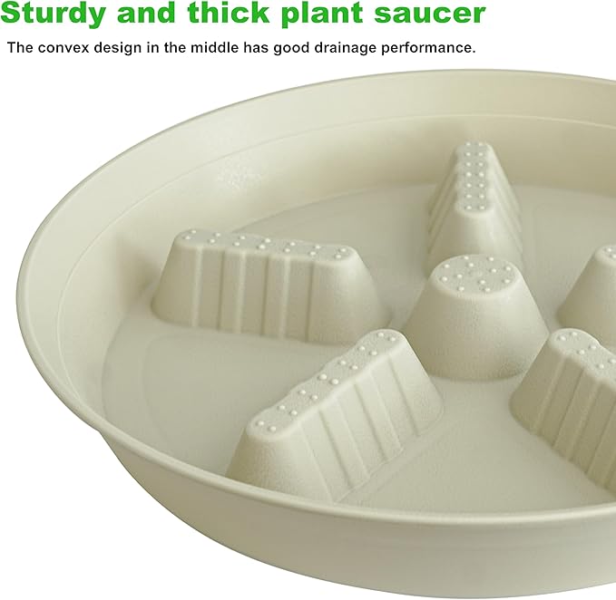 4 Pack Plant Saucer 14 inch, Plastic Plant Saucers for Indoors, Raised Middle Plant Trays for Pots, Water Tray for Plants, Plant Stand Water Catcher Tray, Pot Saucers for Plants - Image 5