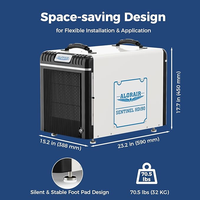 ALORAIR Wi-Fi Crawl Space Dehumidifier, 198 PPD Basement Dehumidifiers with Condensate Pump, Auto-Defrost, Rare Earth Alloy Tube Evaporator - Image 7