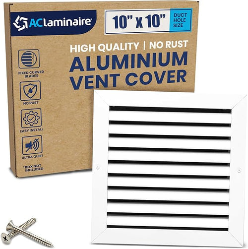 10x10 Inch (Duct Opening) Air Return Vent Cover Decorative – Premium Aluminum AC Vent Cover for Ceiling & Wall, Rustproof Grille, Ideal for Home HVAC Grille, Durable & Easy to Install by ACLAMINAIRE by LAMINAIRE