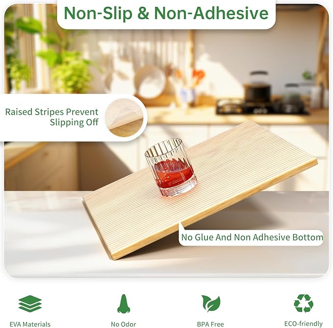 Shelf and Drawer Liner for Kitchen Cabinet, Non-Adhesive 12in x 360in Waterproof Durable Thickened EVA Material Easy-to-Cut Contact Paper Non Slip Mat for Refrigerator, Cupboard, Dresser - Image 2