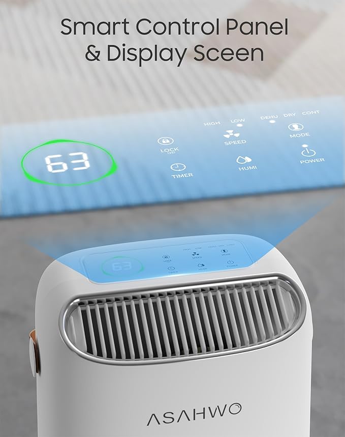 Dehumidifier for Basement,Home,Bathroom,Bedroom 45 pint/Day 4500 Sq ft Dehumidifiers with Drain Hose,Most Efficient Energy Star 2025,Intelligent Humidity Control,3 Modes,24H Timer (45 Pint) - Image 4