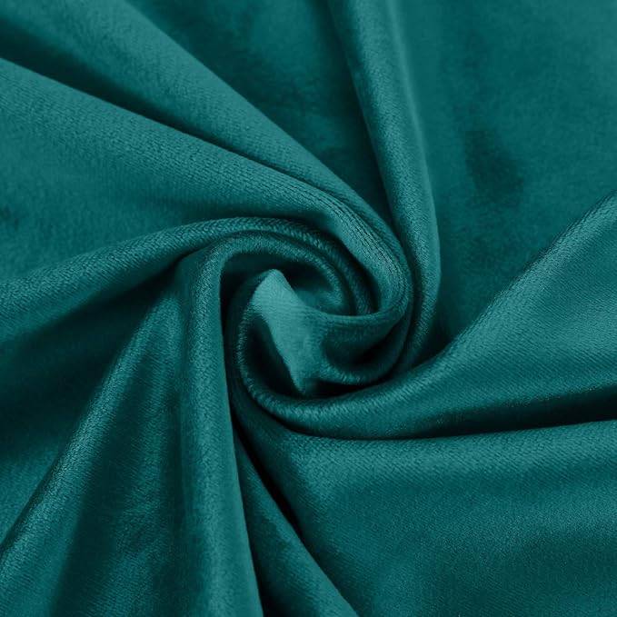 ChadMade Extra Wide Blackout Lined Premium Velvet Curtain Everlade Teal 120Wx96L Inch (1 Panel), Eyelet Grommet for Livingroom Bedroom Theater Studio, Leon Collection - Image 6