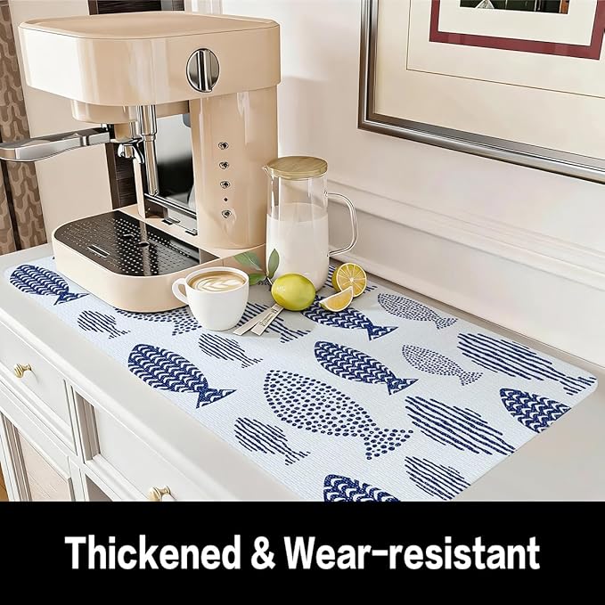 Blue Shelf Liner for Kitchen Cabinets Non Adhesive Drawer Liners Non Slip Cupboard Liner Strong Grip Waterproof Kitchen Cabinet Liners Easy to Clean Blue Dresser Shelf Paper 15.7IN x 16.4FT - Image 9