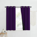 NICETOWN 100% Blackout Curtains with Black Liner Backing, Thermal Insulated Curtains for Living Room, Noise Reducing Drapes, Royal Purple, 37" Wide x 40" Long Per Panel, Set of 2 Panels by NICETOWN