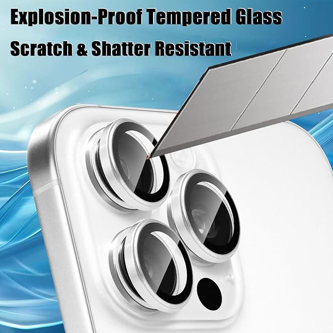 2 Pack Camera Lens Protector for iPhone 17 Pro Max/17 Pro 2025,9H Tempered Glass Scratch Resistant Metal Ring Camera Cover,Case Friendly Camera Screen Protector Accessories,Orange - Image 5