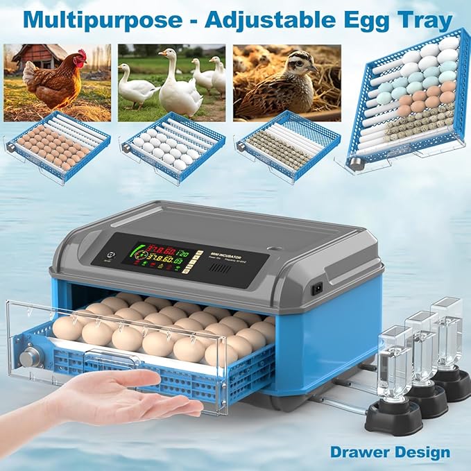 Upgraded Egg Incubator for Hatching Eggs - Chicken Egg Incubator with Automatic Egg Turning, Humidity Control, Water Adding System, Egg Candler, Ideal for Chicken, Duck, Quail Eggs (36 Eggs) - Image 4