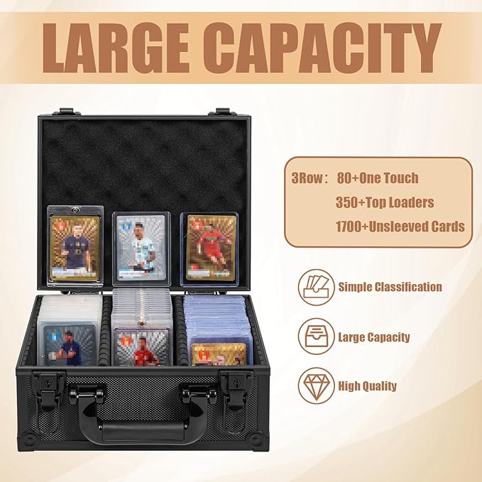 Toploaders Storage Box for 3" x 4" 35pt Rigid Card, Top Loader Storage with 5 Partition Holds 350+ Toploaders, Magnetic Card Holders - Image 2