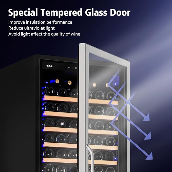 24 Inch Wine Cooler Refrigerator, 179 Bottles Professional Wine Cellars with Powerful Compressor,Quiet Operation and Elegant Design for The Wine Lovers - Image 6