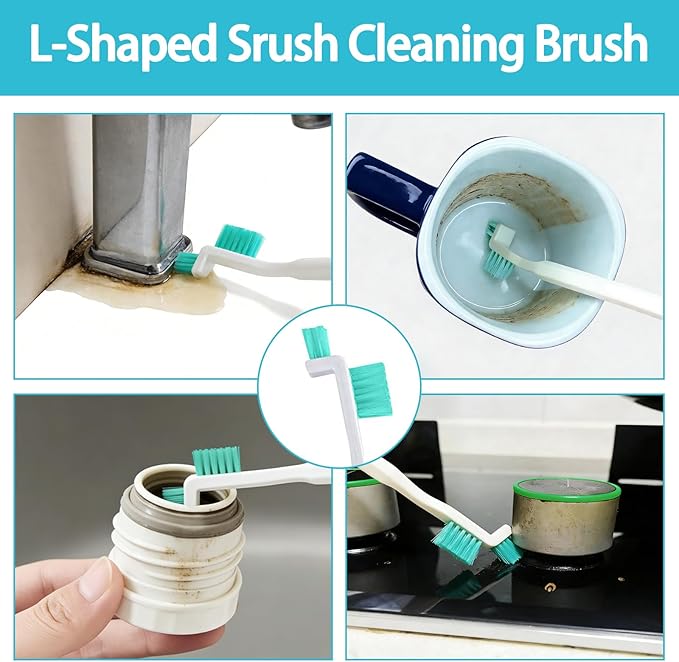 8Pcs Small Cleaning Brush for Household Use, Bottle Brush Cleaner, Scrub Brushes for Cleaning, Crevice Cleaning Tool For Gaps Corner Water Bottles Small Spaces Keyboard, Window Door Track - Image 3