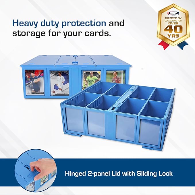BCW Collectible Card Bin (4-Pack, Blue) | Holds 3200 Cards Each | Includes 4 Dividers Per Bin | Storage for Pokémon, MTG & Sports Cards - Image 2