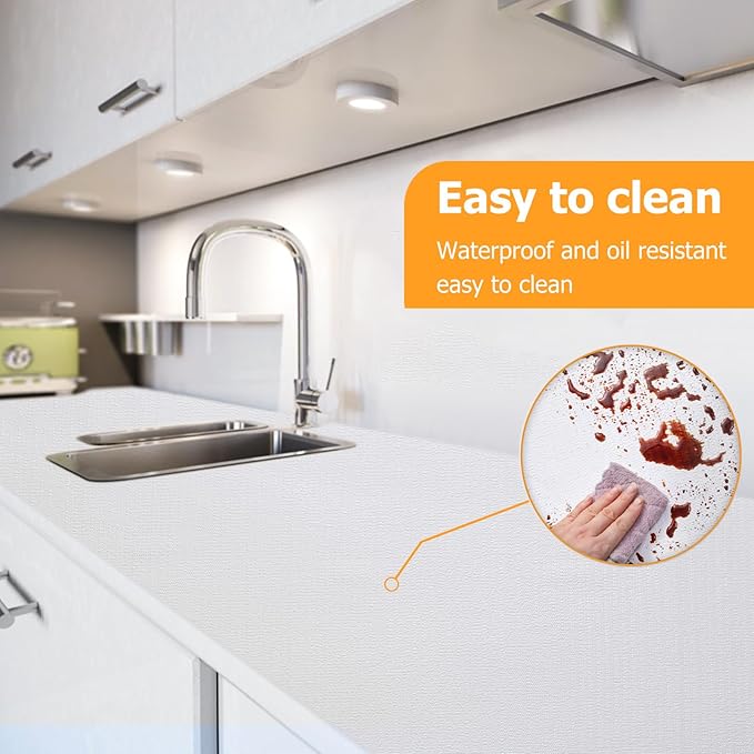 Viseeko Shelf and Drawer Liner for Kitchen Cabinet, Non-Adhesive Cabinet Liners for Shelves, Strong Grip Shelf Paper Non-Slip Waterproof Easy to Cut for Dresser Cupboard, White, 18 in x 30 ft - Image 3