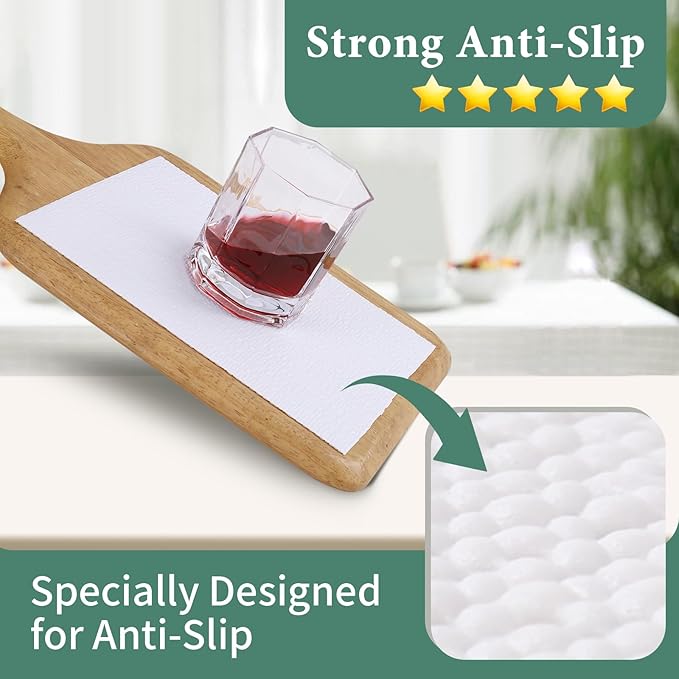 Drawer and Shelf Liner for Kitchen Cabinet: 17 in X 20 Ft Non Slip Waterproof Shelf Paper Non Adhesive Refrigerator Liners White Easy Liners for Bathroom Cupboard with Knife Tape Measure - Image 2
