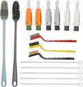 16PCS Versatile Scrubber Brush- Multipurpose Bottle Gap Brush 3 in 1 Cup Lid Cleaning Brush- Long Silicon Water Bottle Cleaner Brush- Gas Burners Stove Top Cleaner Brush- Spoon Straws Cleaning Brush by Jipaziy