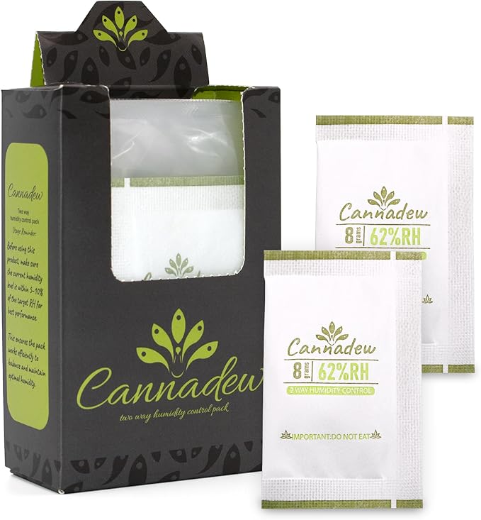 62% RH, 8g (15 Pack) Cannadew Humidity Packs Two-Way Humidity Control Pack - Moisture Absorbers & Hydration Packets for Curing and Storage by CannadewLLC