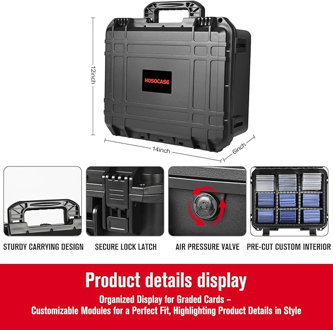 Sports Card Case Storage Box: Trading Cards Storage Box for PSA Graded Cards Holder and Top Loaders, Baseball Sport Card Storage Boxes, Waterproof Hard Case with 6 Dividers for Top Loaders Card (500+) - Image 4