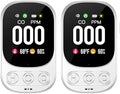 3-in-1 Plug in Carbon Monoxide Detectors Buil-it 1000 mAh Backup Battery Plug&Play with 2.1'' HD Screen [CO Temp Humidity] 85dB Alarm for Home Hotel Travel RV, HD08-B (White, 2-Pack) by HAKINAKU