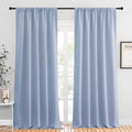 NICETOWN Blackout Curtains for Living Curtains, Vintage Blue, 2 Panels, 52 by 95, Room Darkening Window Curtain Panels, Easy-Care Solid Thermal Insulated Draperies/Drapes for Daughter Room by NICETOWN