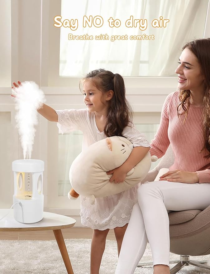 Anti Gravity Humidifier with Night Light, Drip Drop Humidifier for Bedroom/Baby Nursery/Bathroom/Living Room - Image 2