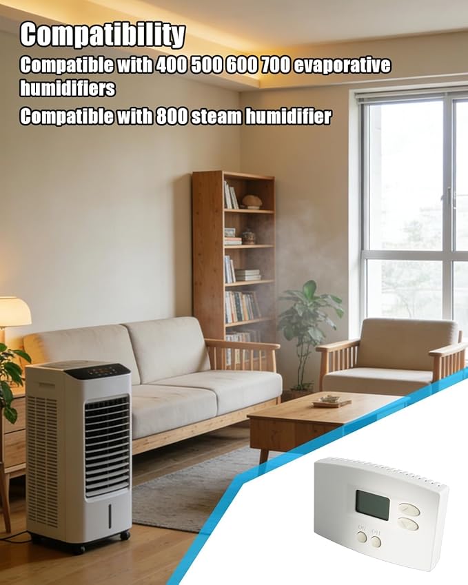 65 Whole House Humidifier Control Humidistat Compatible with 400 500 600 700 800 Humidifier, Manual Digital Humidistat Wall Mounted 24VAC - Image 2