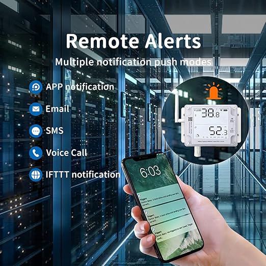 UbiBot GS1-A Smart WiFi Thermometer Hygrometer, IP65 Temperature & Humidity Data Logger, Device Sharing, Scheduled Reports, Multiple Alerts, Local Deployment, Alexa/IFTTT (2.4GHz WiFi) - Image 3