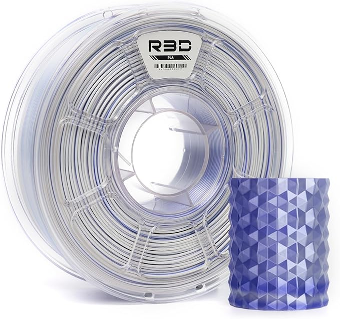 R3D Dual Color Silk PLA Filament, Co-Extrusion 3D Printer Filament 1.75mm, 30-370 mm/s High Speed PLA, Dimensional Accuracy +/- 0.02 mm, 1KG Plastic Spool (Silk Lavender) by R3D