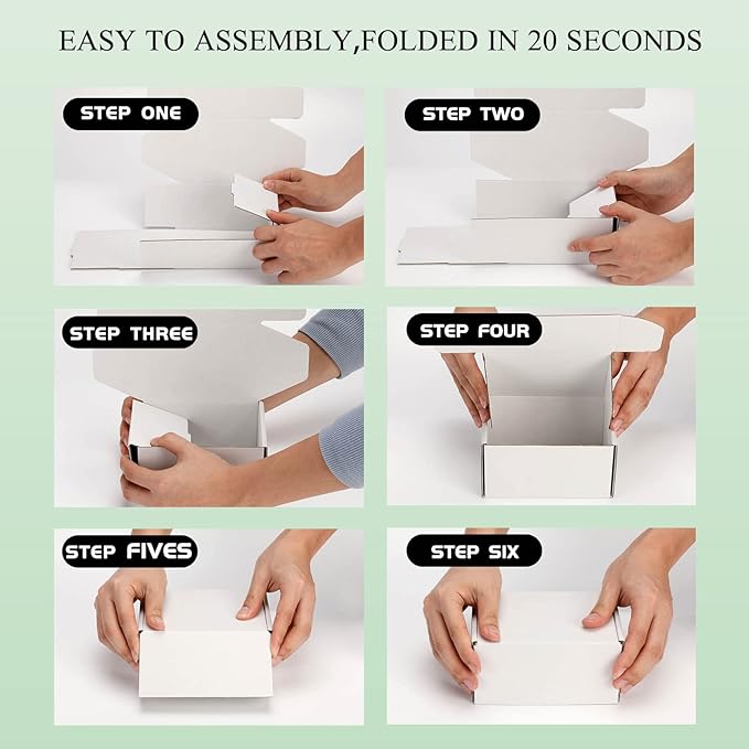 Small Shipping Boxes 6x4x4 Inch (25 Pack) - Sturdy White Corrugated Cardboard Boxes for Small Business, Ecommerce, Mailing & Packaging | Recyclable Gift & Storage Boxes - Image 6