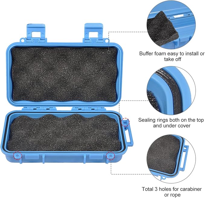 Ejoyous Waterproof Dry Storage Box, Waterproof Box Plastic Survival Container Shockproof Dry Storage Case with 2 U Shape Buckle for Fishing Camping Hiking - Image 3