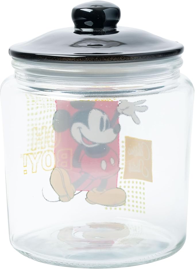 Silver Buffalo Disney Mickey Mouse Glass Jar with Lid, 4” x 4” x 6” - Image 2