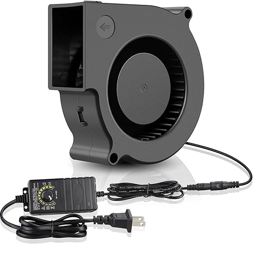 GDSTIME 75mm x 30mm Blower Fan 12V with Variable Speed Controller 110V to 240V AC Powered for 3D Printer Cooling by GDSTIME