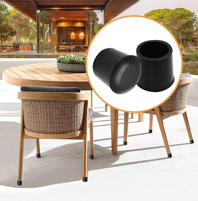 Piutouyar Round PVC Rubber Furniture Covers, 22mm / 7/8 Inches Table Chair Leg Tip Protectors, Non-Slip End Cap for Protect Surfaces, Black (32Pcs) - Image 6