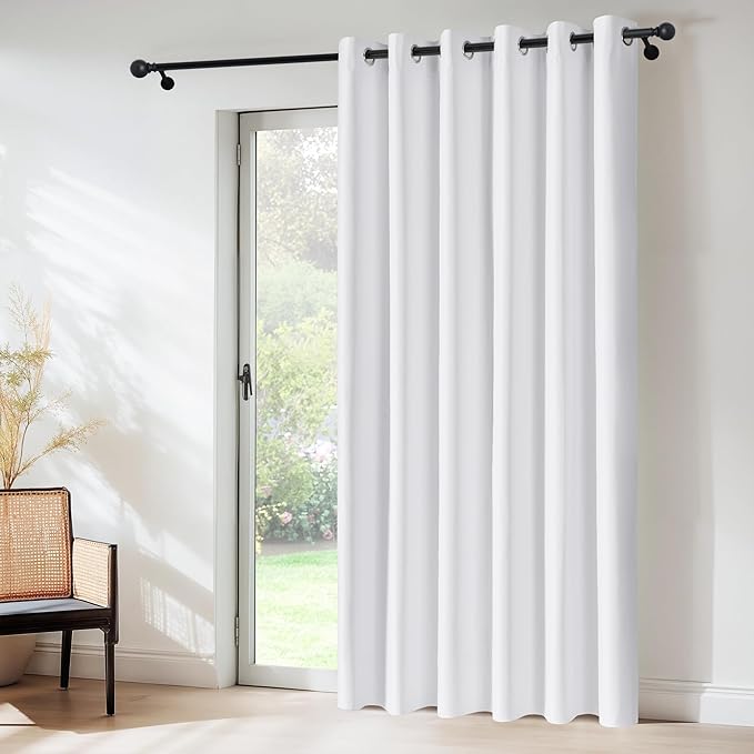 NICETOWN 100% Blackout Curtains Thermal Insulated Room Darkening Drapes Window Long Grommet Light Blocking Blackout Curtain for Living Room Bedroom, 1 Panel, 80 x 90 inch Length, Pure White - Image 7