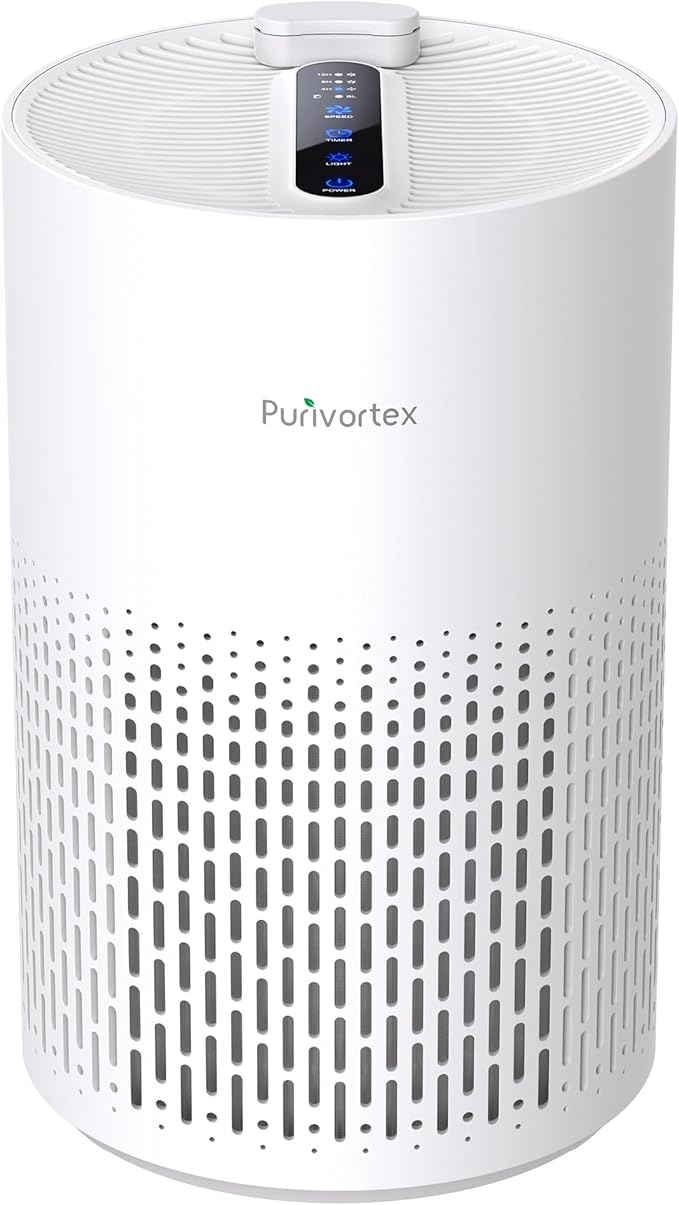 Purivortex Air Purifiers for Home, Quiet HEPA Air Filter for Pollen, Smoke, Dust, Pet Dander, Odor, Hair, Covers Up to 880 Sq Ft (Model: PX500 White with Fragrance Sponge) by Purivortex