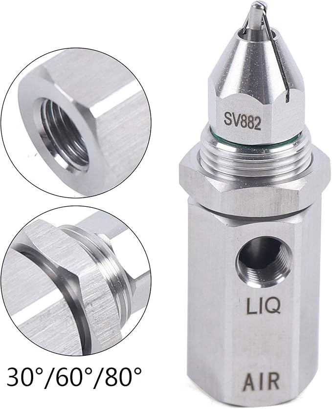 Stainless Steel Ultrasonic Air Atomizer Nozzle - Wet Fog Ultra-Fine Mist Nozzle for Cooling, Humidifying, And Dust Control (30 Degree) - Image 6