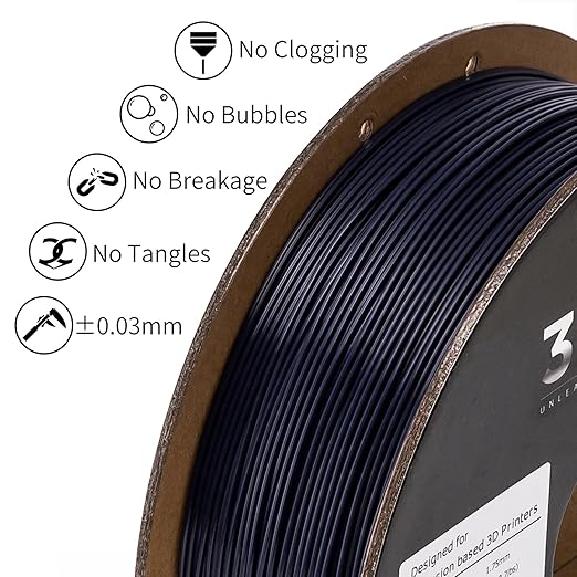 INLAND Micro Center PLA+ 3D Printing Filament 1.75mm - PLA Pro Dimensional Accuracy +/- 0.03 mm - 1kg Cardboard Spool (2.2 lbs) (1 Pack Dark Blue, 1.75mm) - Image 3