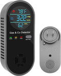 1 Pack 4-in-1 Plug-in Carbon Monoxide Detector with Voice Alerts, Combination Gas & Carbon Monoxide Detector, Portable CO Alarm with Fahrenheit(°F) & Humidity Sensor for Home, Hotel, RV, Easy Setup by LEMONTAIL