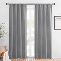 NICETOWN Blackout Curtains 84 for Office - 3 Pass Microfiber Noise Reducing Thermal Insulated Solid Rod Pocket Blackout Window Panels/Drapes (2 Panels, 42 x 84 Inch, Silver Grey) by NICETOWN