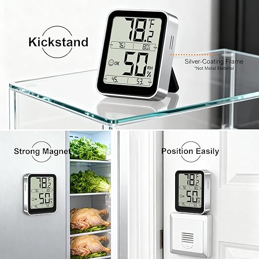 Antonki Room Thermometer Indoor Hygrometer Digital Temperature and Humidity Sensor Meter Humidity Monitor with Max/Min Records - AAA Battery Included - Image 4