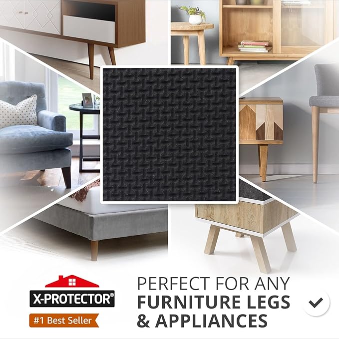 Non Slip Furniture Pads 8 pcs 1 1/2" X-Protector - Premium Furniture Grippers! Self-Adhesive Rubber Feet Furniture Feet - Ideal Non Skid Furniture Pad Floor Protectors - Keep Furniture in Place! - Image 2