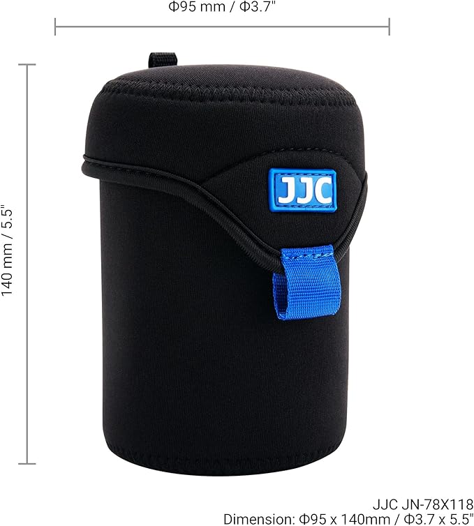 JJC Water Resistant Neoprene Camera Lens Pouch Case, Fold-Over Lens Bag for Mirrorless Lenses Up to 3.1 x 4.6 (D X H) for Canon RF 85mm f/2, Nikon Nikkor Z 85mm f/1.8, Sigma 16mm f/1.4 etc. - Image 6