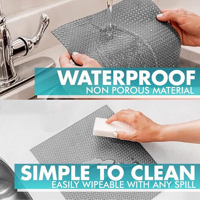 Shelf Liner, Drawer Liner & Kitchen Cabinet Liner – Thick Waterproof Rubber Refrigerator Liners, Fridge Mat, Wire Shelf Cover for Dresser, Pantry, Bathroom, Closet & Toolbox - Image 2