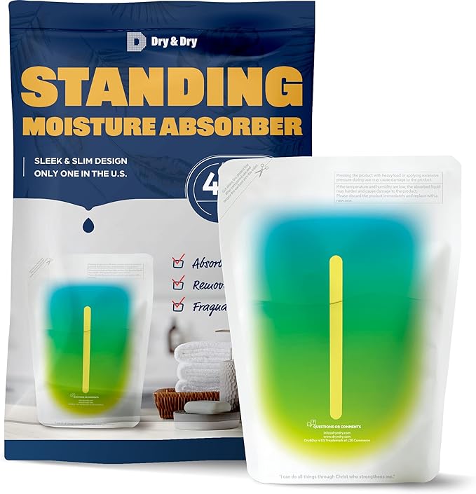 Dry & Dry 100 Packs Standing Moisture Absorbers to Control Excess Moisture for Basements, Closets, Bathrooms, Laundry Rooms - Moisture Absorbers, Moisture Absorbers by DryDry
