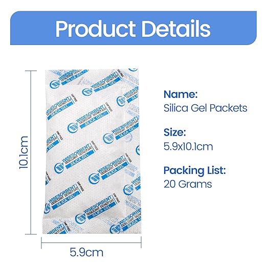 30 Packs 20 Gram Silica Gel Packets, Dessicant Packs for Storage, Moisture Absorber Bag, Humidity Packs - Image 3