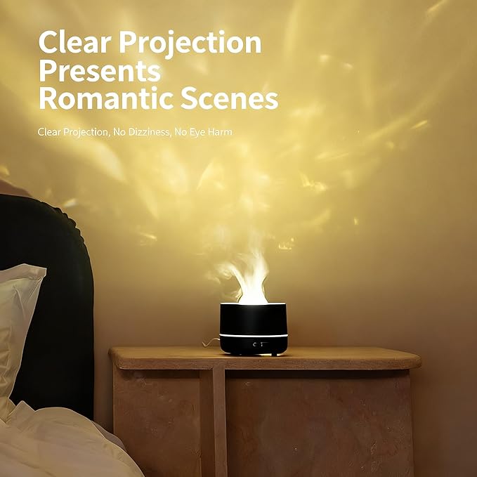 3-in-1 Galaxy Projector Humidifier & Essential Oil Diffuser, 7-Color Rotating Star Night Light with Healing Water Wave Lighting, Aromatherapy for Relaxation & Sleep, for Bedroom Home Decor - Image 4