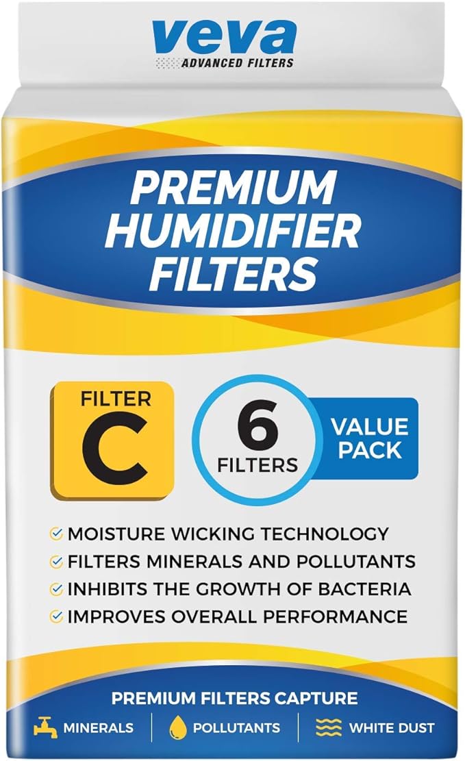 VEVA 6-Pack Premium Humidifier Filters - Replacement for HW Filter C, HC-888, HC-888N - Compatible with Cool Moisture Evaporative Humidifiers & HCM-890 Series - Image 7