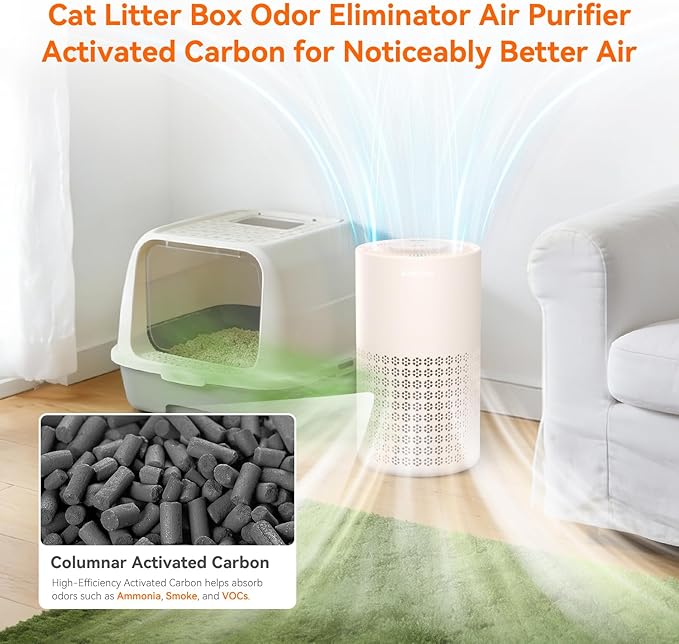 AIRROMI Air Purifier for Bedroom with A2001 Creamy Beige - Image 4