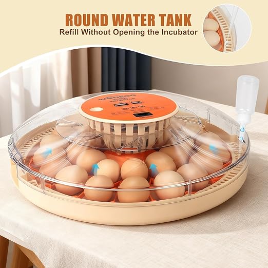 2nd Gen 30 Egg Incubator, Wide-Range Humidity with Manual Water Fill, Stable Temp Control, Dual-Size Egg Slots, Auto Egg Turning, Candler, Real-Time Display for Hatching Poultry Eggs - Image 6