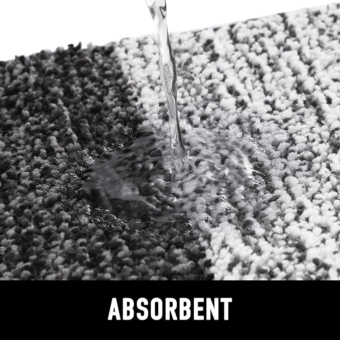 Smiry Dog Door Mat for Muddy Paws, Absorbs Moisture and Dirt, Low-Profile Entryway Mat with Non-Slip Backing, Entry Indoor Outdoor Doormat for Inside Floor (47x24 Inches, Grey, Striped) - Image 4